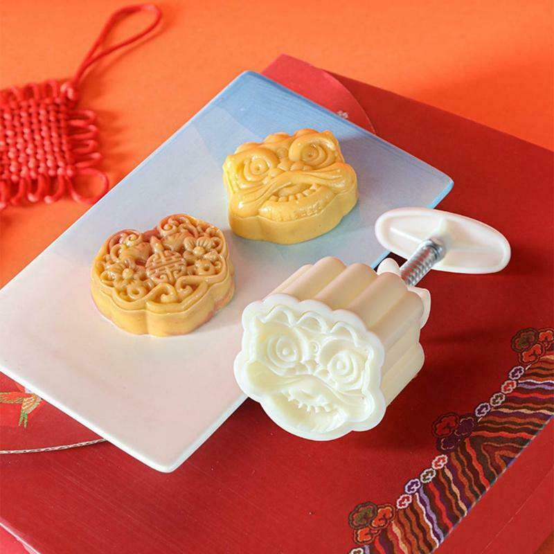 Plastic Mooncake Mold 75g Lion Stamps Biscuit Cookie Cutter Mould DIY Fondant