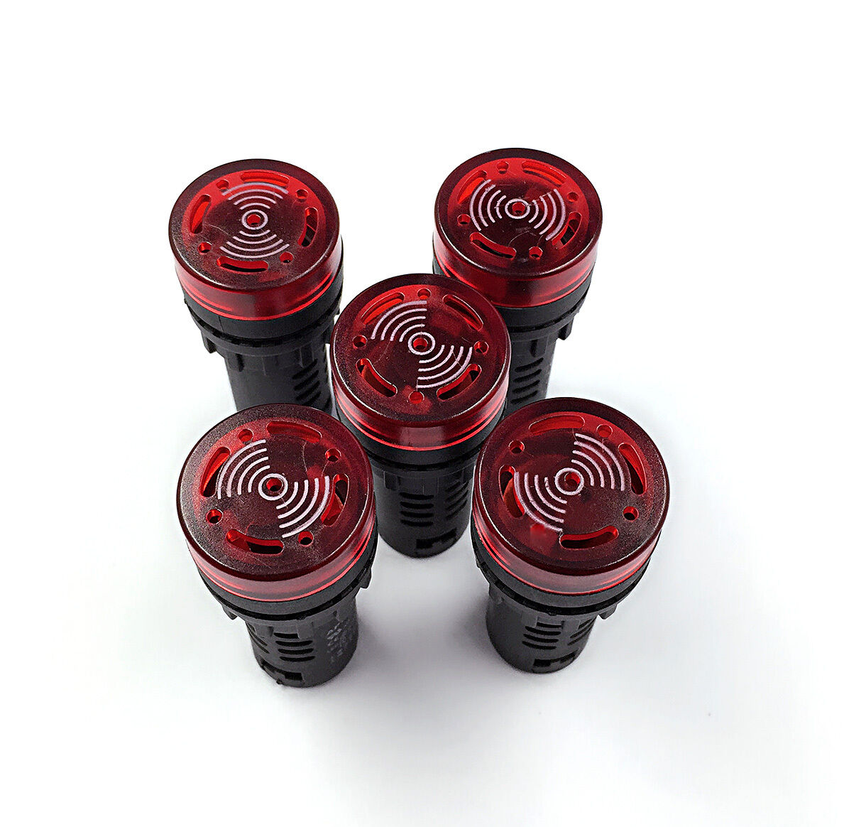 5pcs DC/AC 12V 22mm Red LED Indicator Light & Buzzer [M1]
