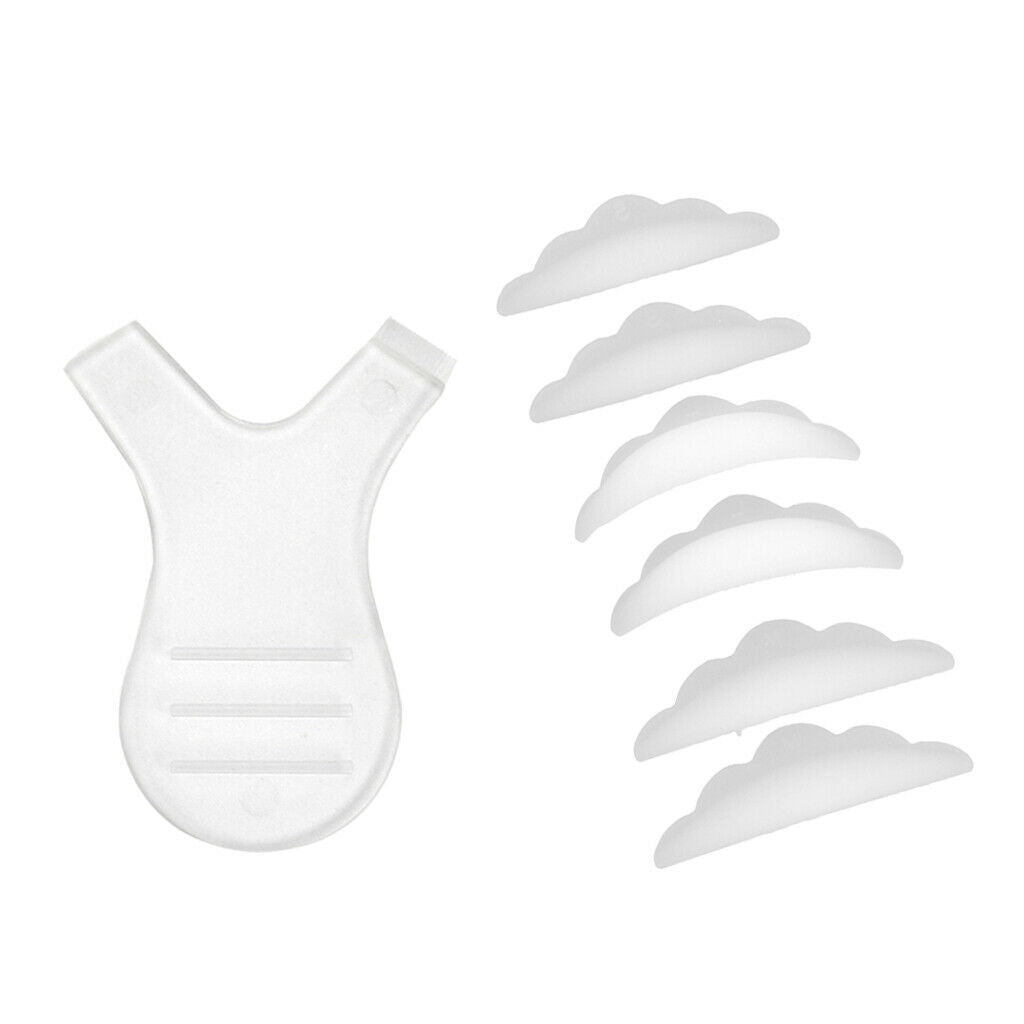 7x Eyelash Curling Lift Pads w/ Lashes Cleaning Grooming Y Shape Brush Tool Set