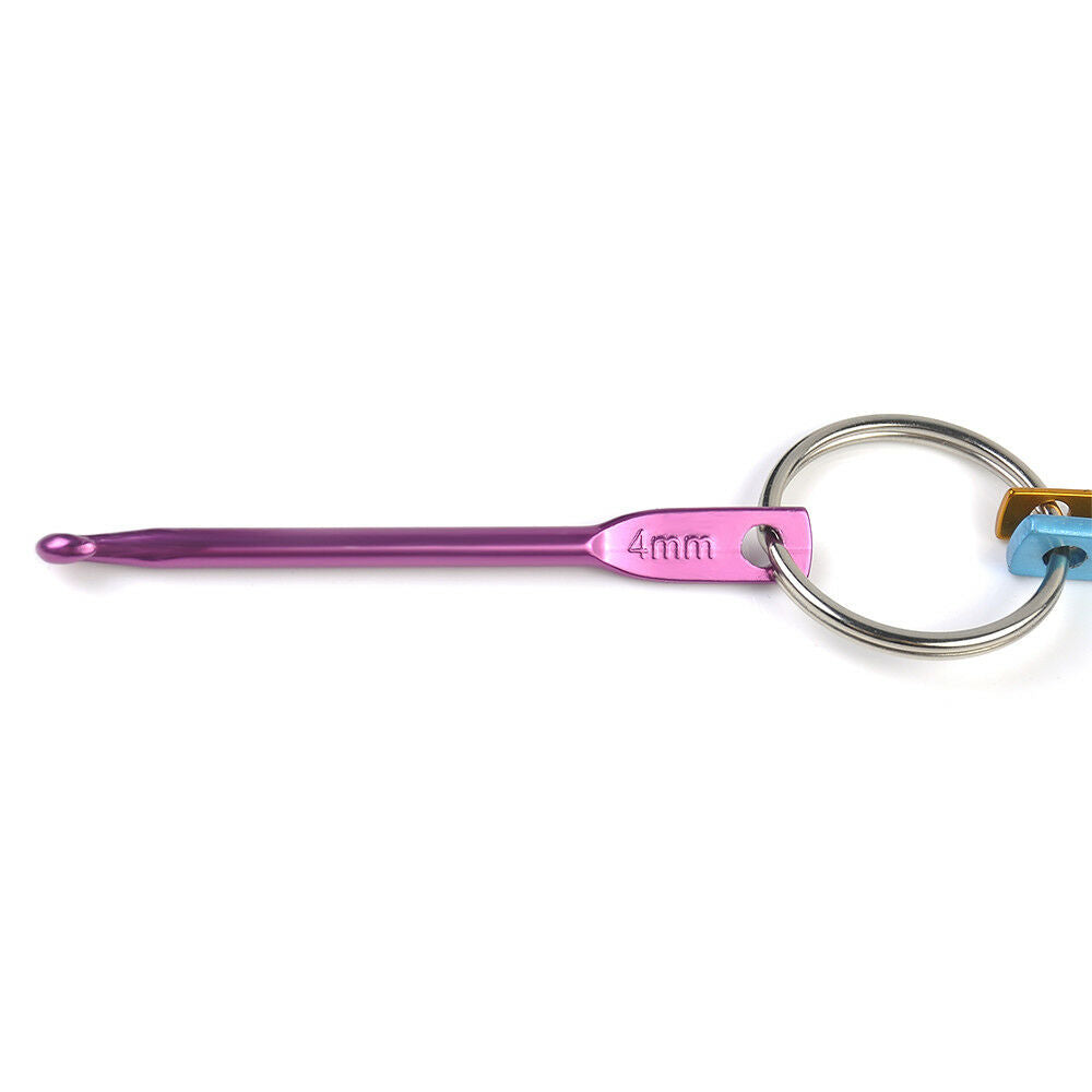 Hot 3pcs Aluminum Weaving Crochet Hook Knitting Needle Sturdy Case Key Ring Set