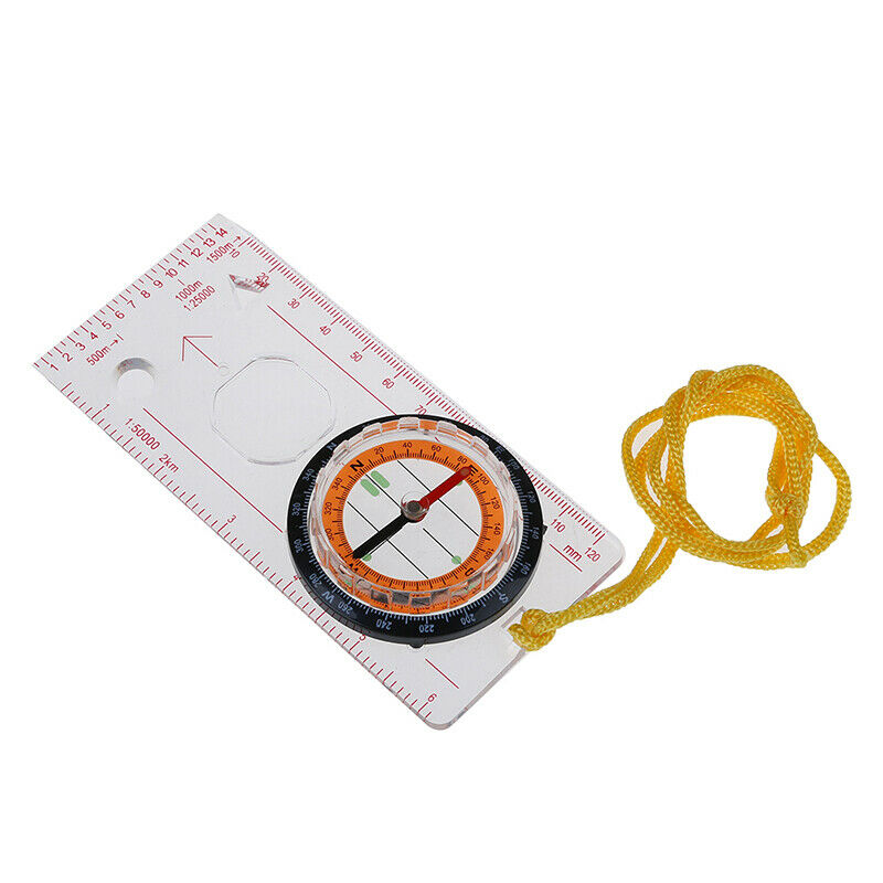 1PC Camping Compass Outdoor Portable Hiking Camping Ruler Map Magnifier C.l8