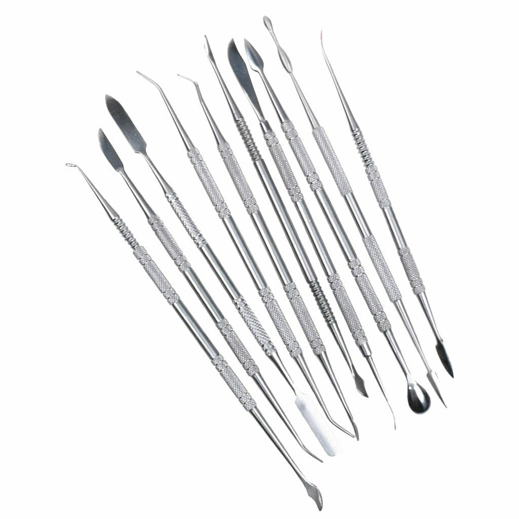 10-Piece Stainless Steel Wax Carvers Set Great For Carving, Cutting, Modeling,