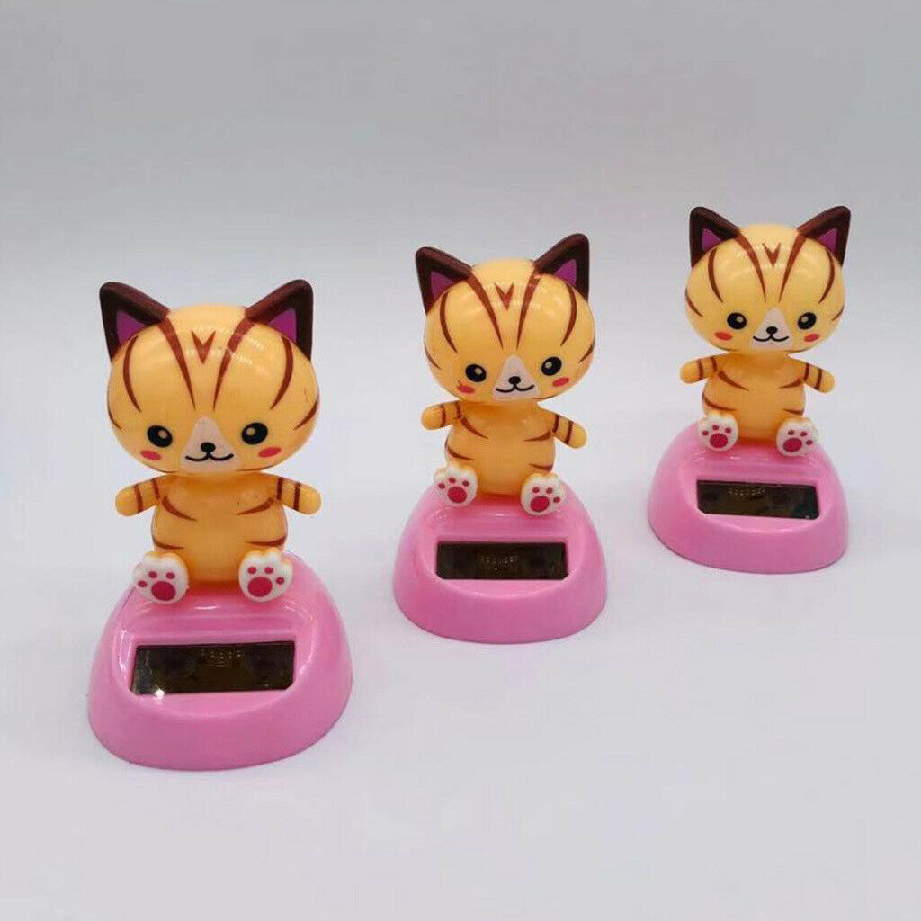 4x Solar Powered Dancing Animal Kids Bobble Toys Cat Rat Ornament Office