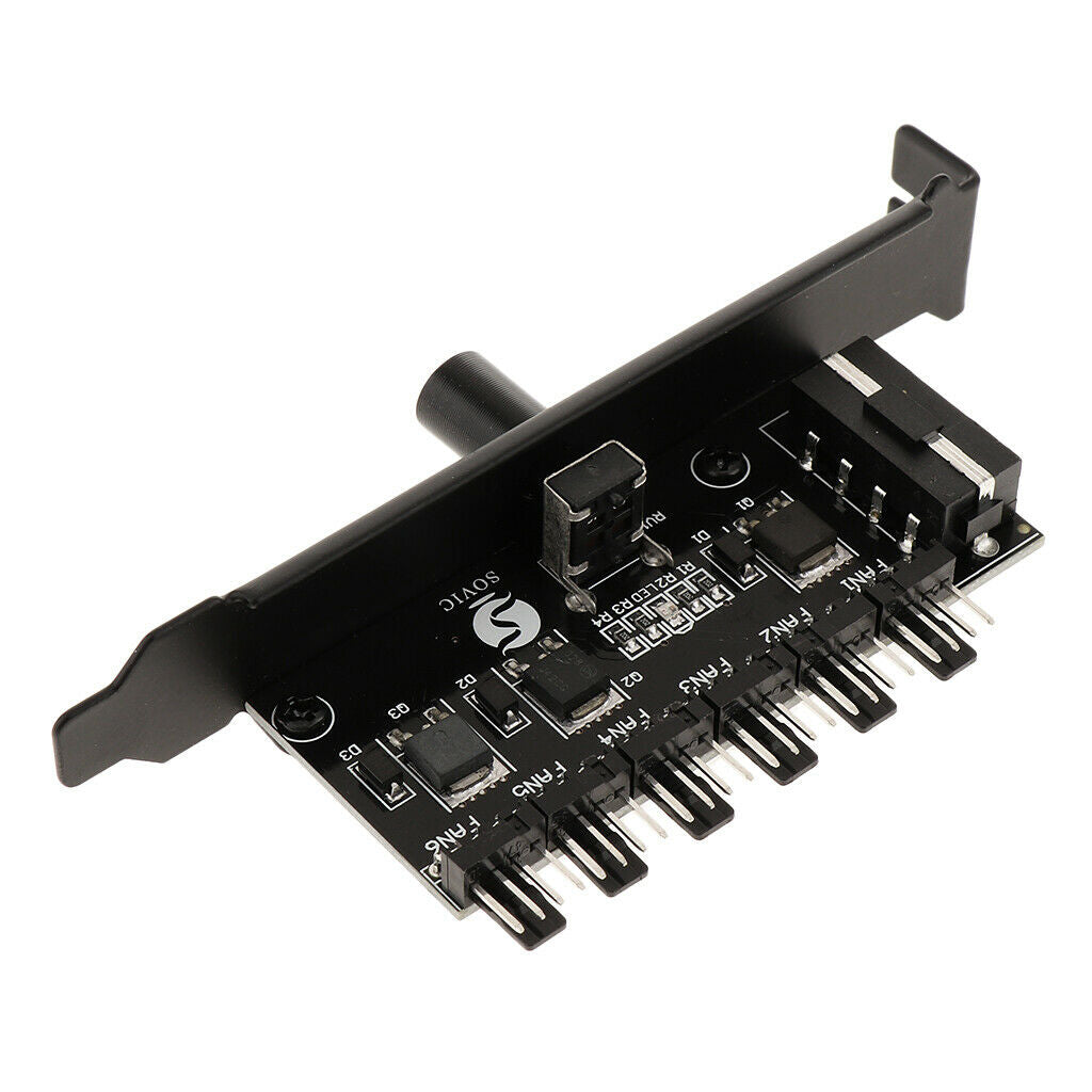 4Pin Power PCI Cooling Fan Speed Controller 6 Channels PC Case Fans Adapter