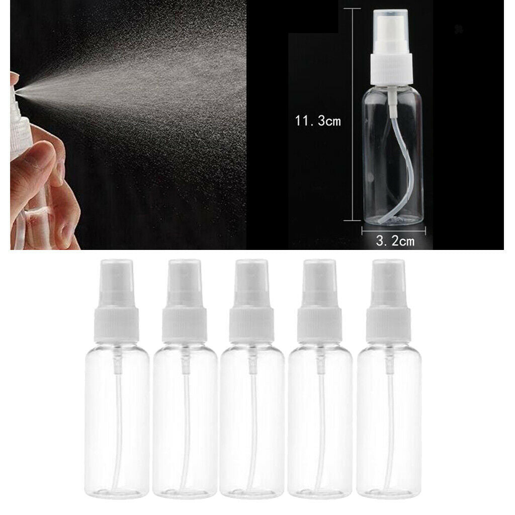10x Portable Transparent Spray Cosmetic Bottles Reusable for Essential Oils