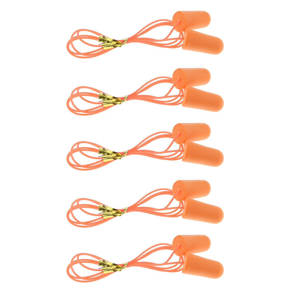 5 Pairs Corded Ear Plugs , Noise Reduction with Carry Case for Hear Protection