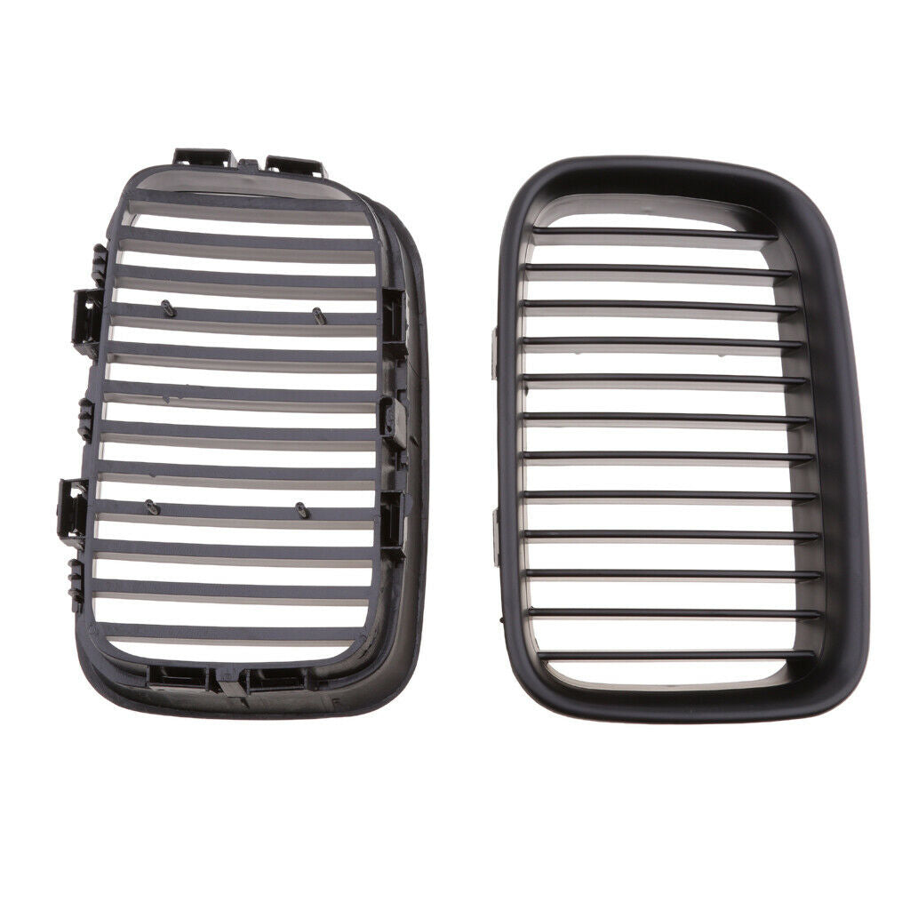 2 Pieces Sport Style Front Bumper Hood Grill Grilles For BMW E36 1992-1996