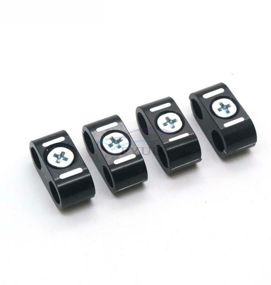 4PCS Aluminum Black Brake Throttle Cable Clamp Protector For Sportster 883 1200