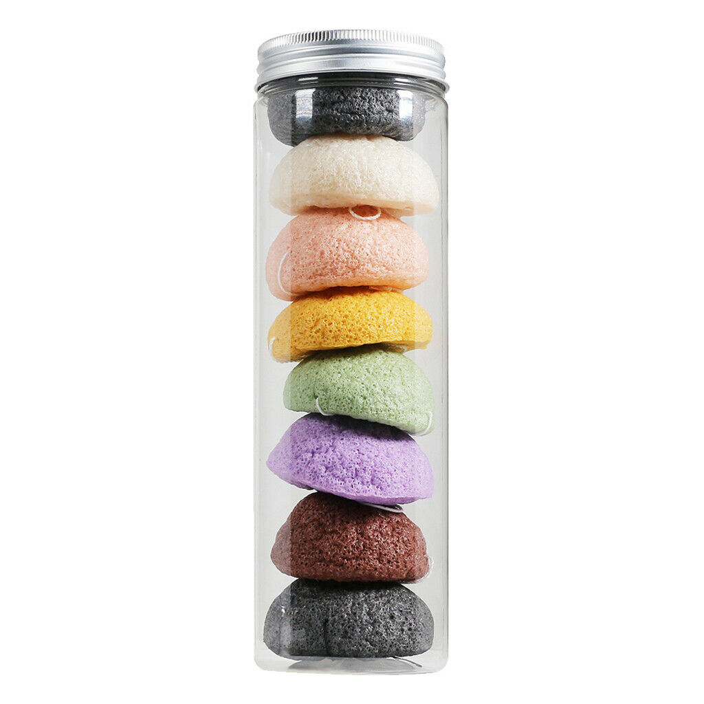 8x Konjac Facial Soft Puff Face Cleansing Washing Sponge Pad Makeup Remover