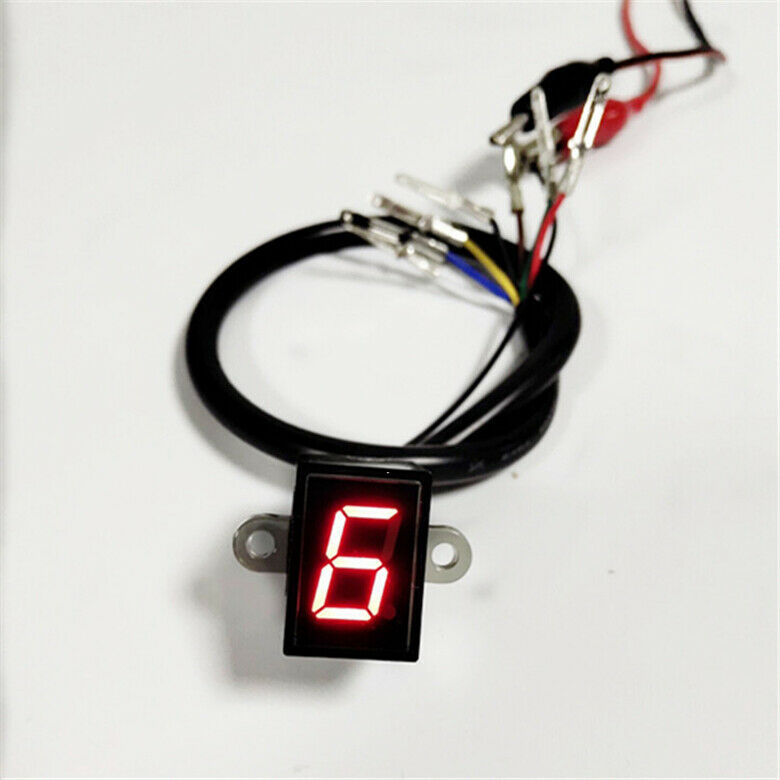 Universal Red Digital Gear Indicator Motorcycle Display Shift Lever Waterproof