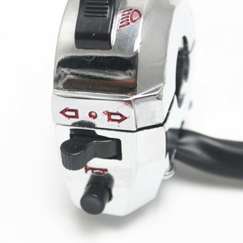 22mm Motorcycle Handlebar Switch Control High/Low Beam Turn Signal Horn Left