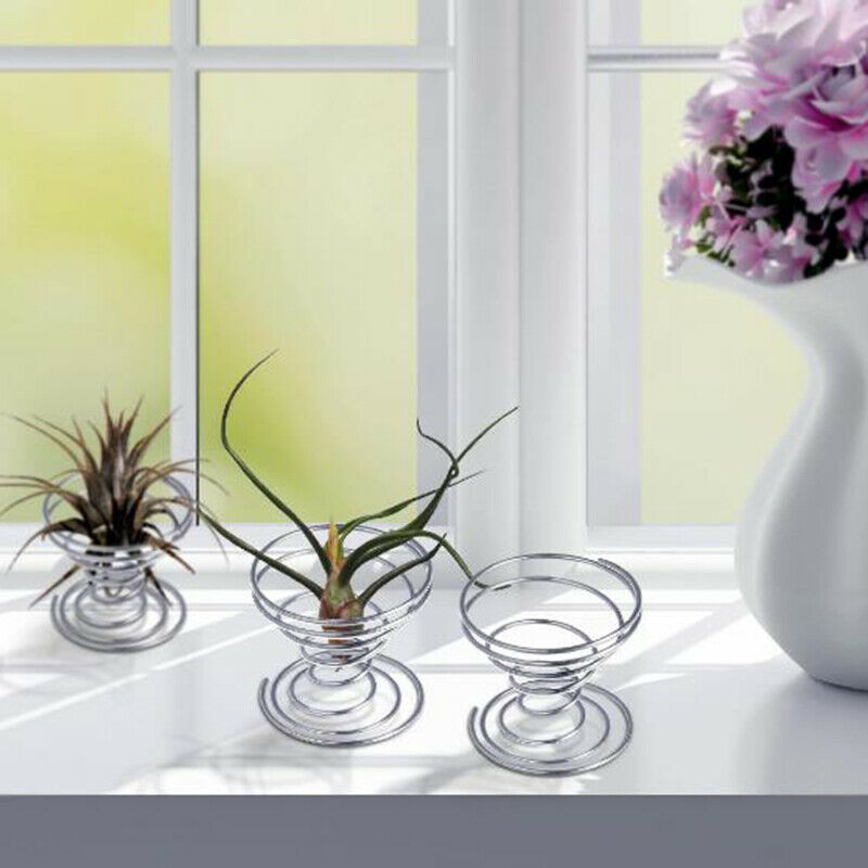 6 Pcs Flower Pot Stainless Steel Air Plant Stand Container Tillandsia Holder XC