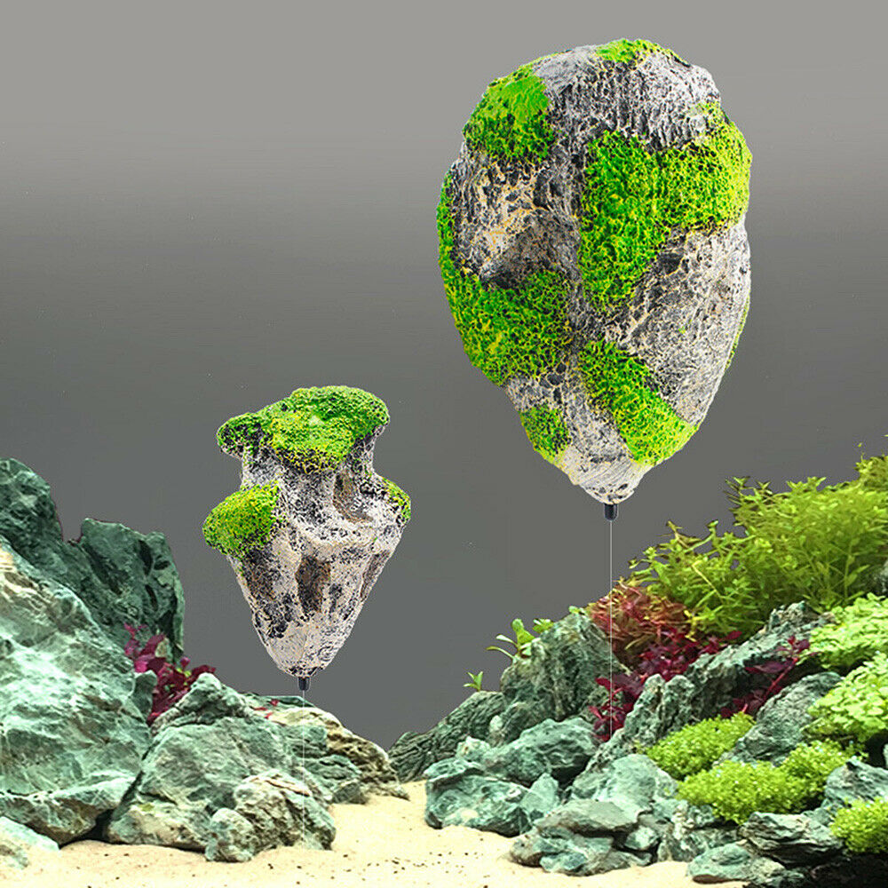 Moss Floating Stone Aquarium Fish Tank Ornament Landscape Bonsai Home Decor Art