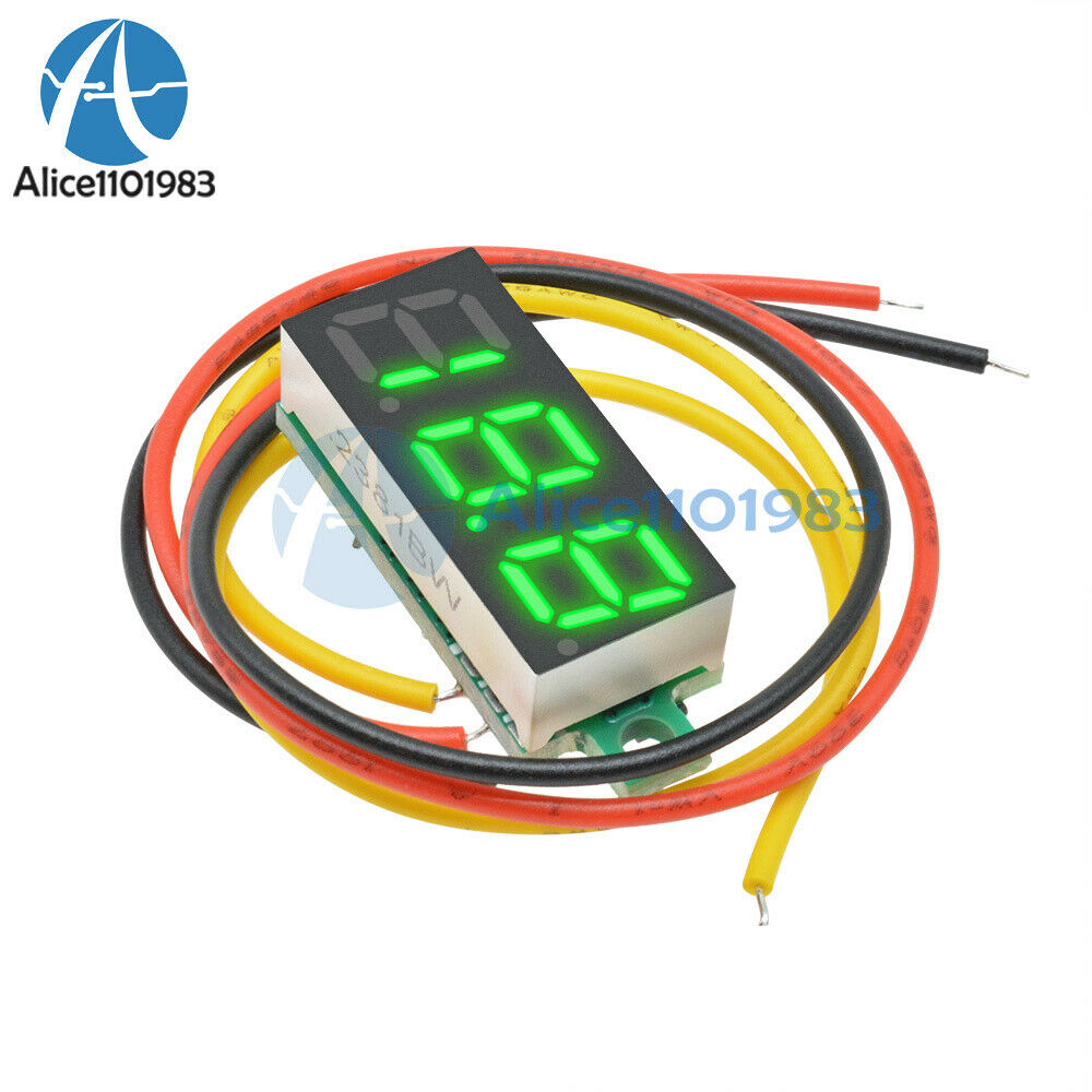 0.28" 3-Wire Green LED DC 0-100V Voltmeter Digital Display Voltage Panel Meter