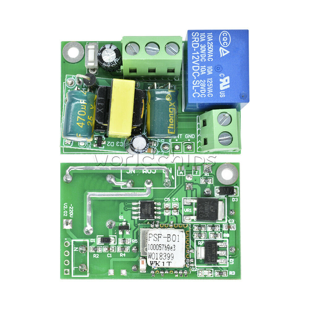 AC 220V Wifi Relay Switch Module Low Power Jog Mode Remote Control Smart Home
