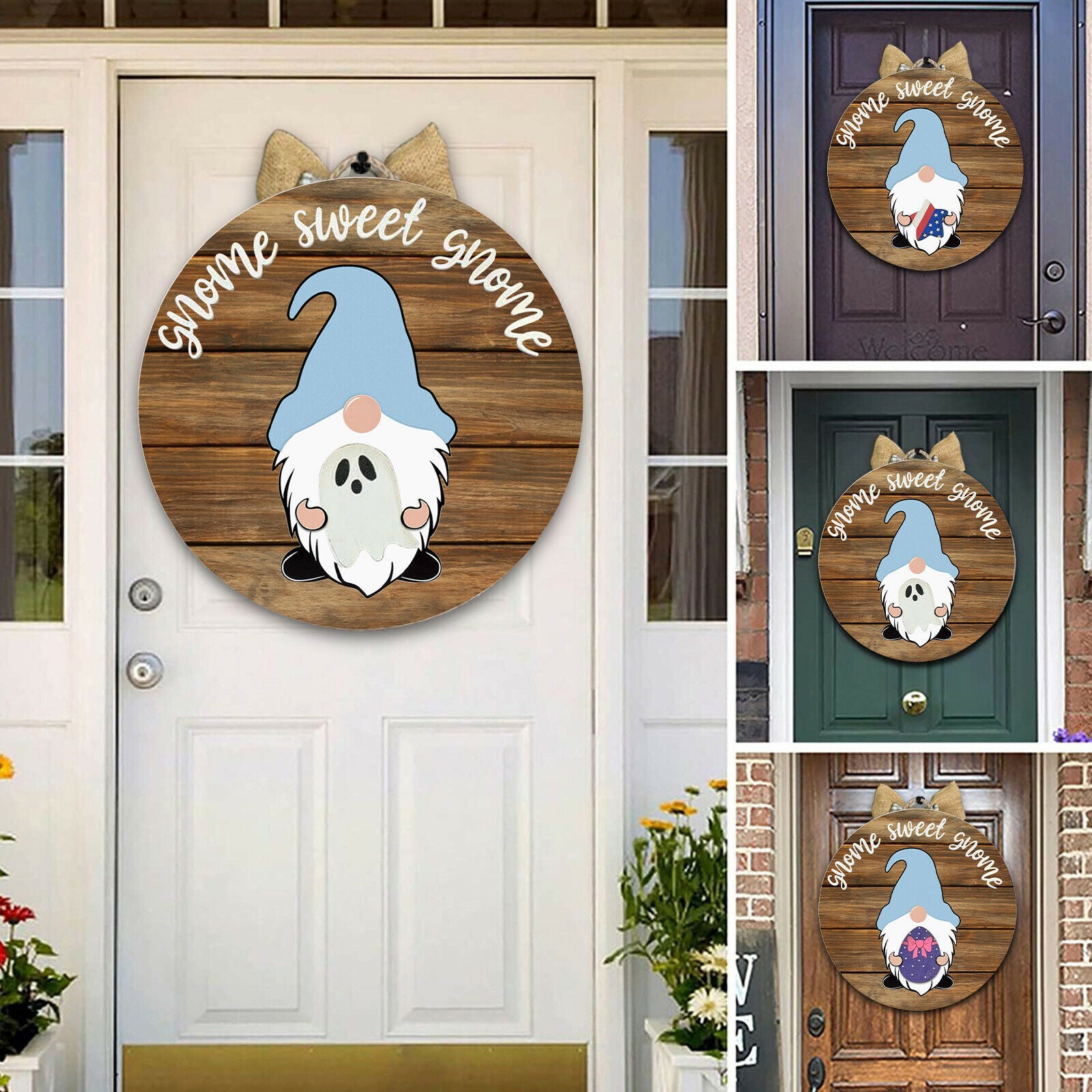 Seasonal Welcome Door Sign Garland Christmas Easter Halloween Holiday Decor