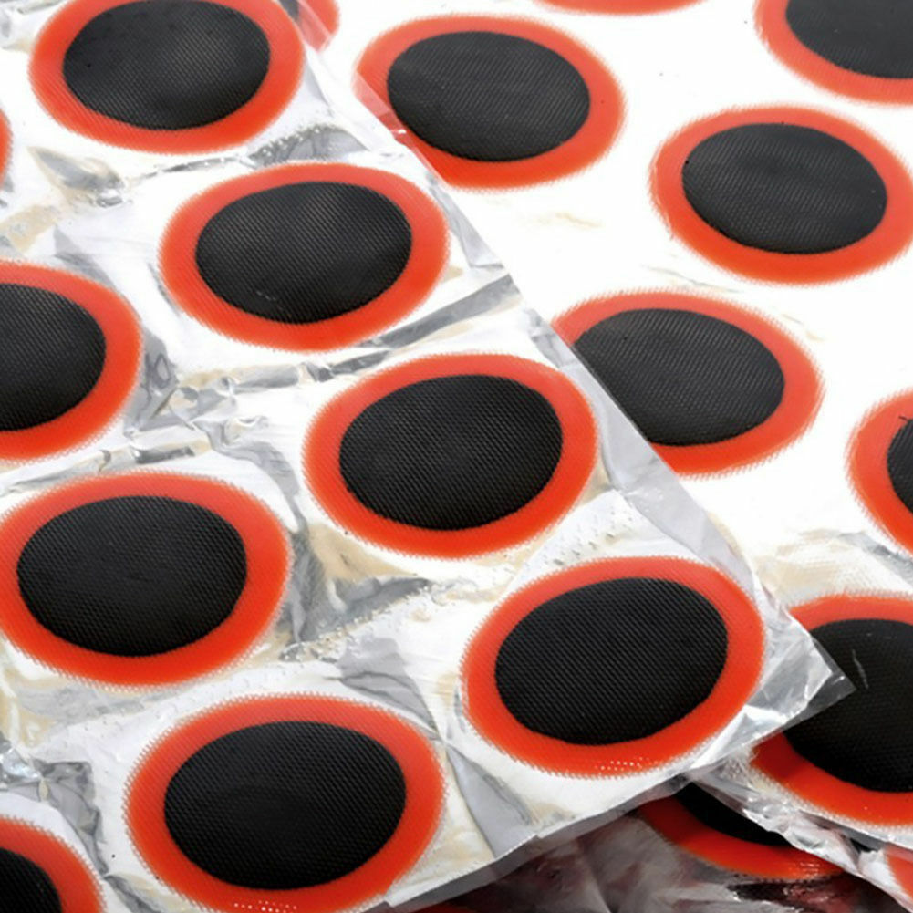 48 Pcs / Set Fahrrad Reifen Flecken Punktion Reparatur Patch Gummi Flicken AU