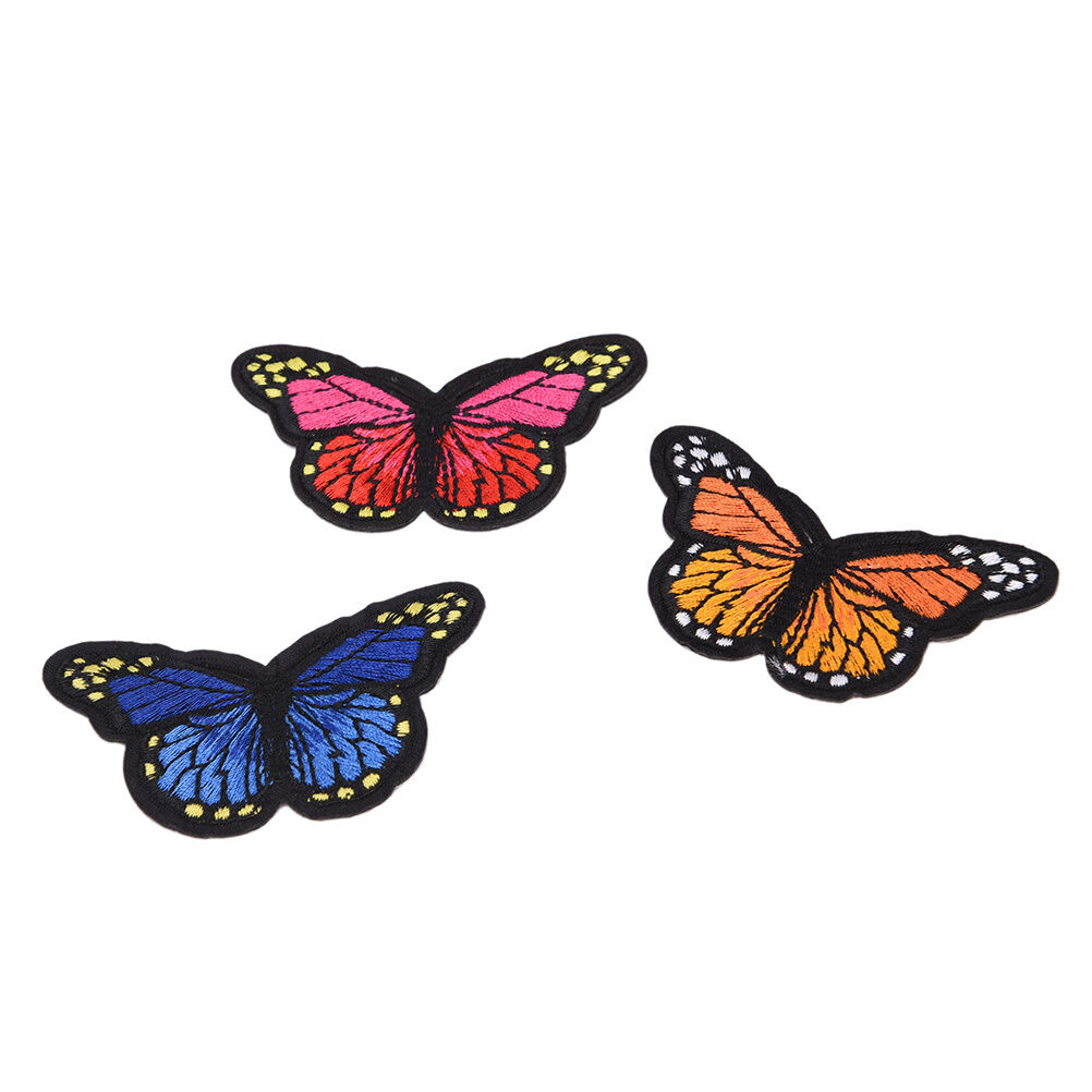 5X Butterfly Patch Patches Sew Iron On Embroidered Badge Fabric Clothing Diy XC