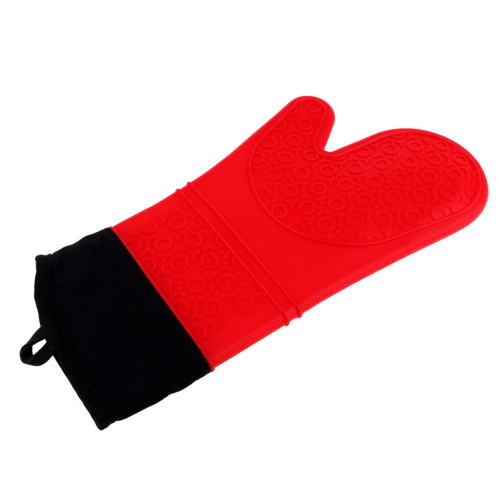 2pcs Heat Resistant Silicone Oven Glove Pot Holder Grip Pinch Mitts Red
