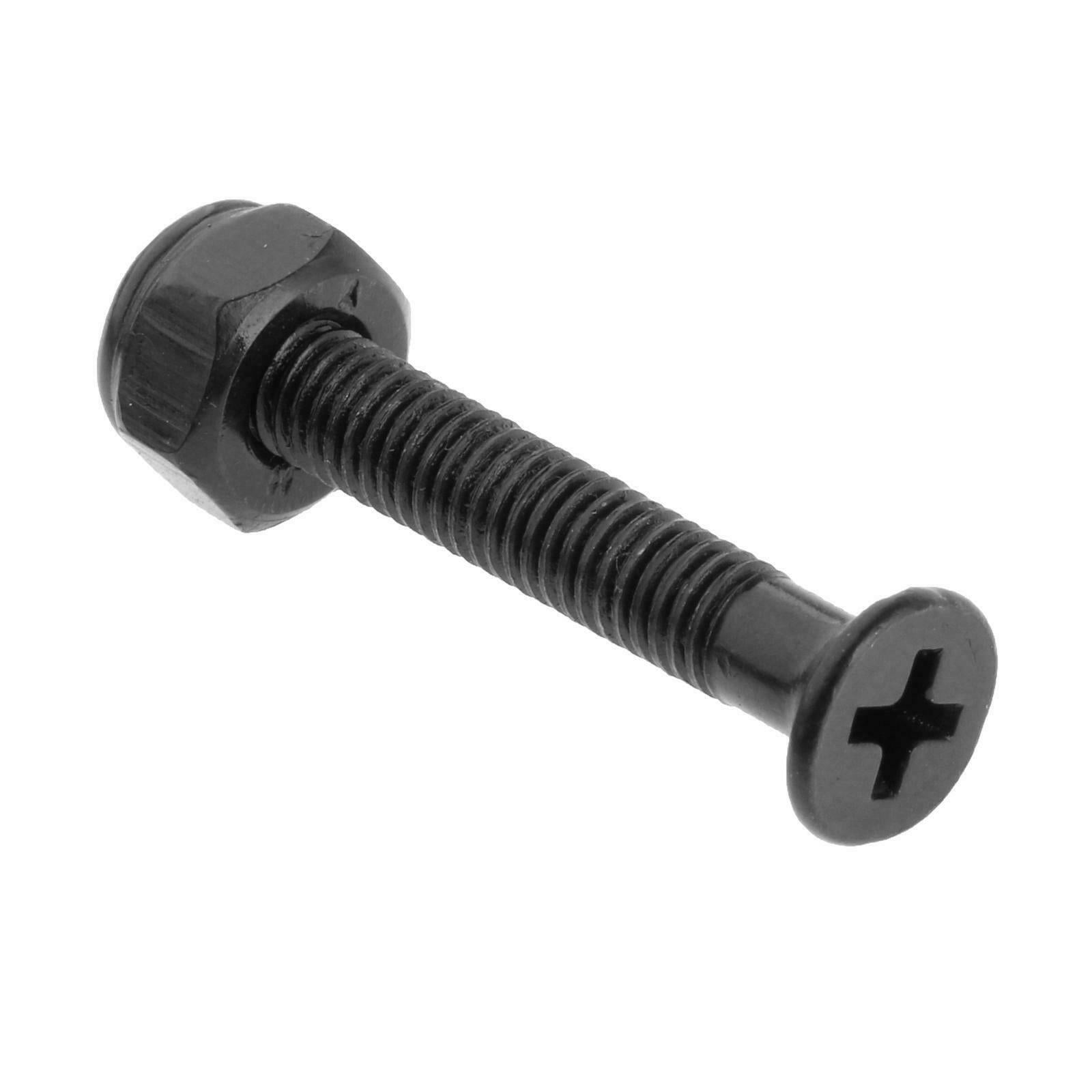 8pcs Longboard Skateboard Wheel Installing Hardware Screws Nuts Bolts Black