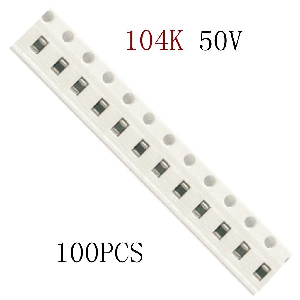 100pcs 50V Monolithic Capacitor Ceramic LOW ESR Chip 104K 0.1UF