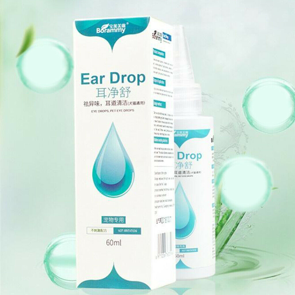 60ml Ear Cleanser Drops for Dogs Cats Puppy Kitten Cleans and Removes Wax