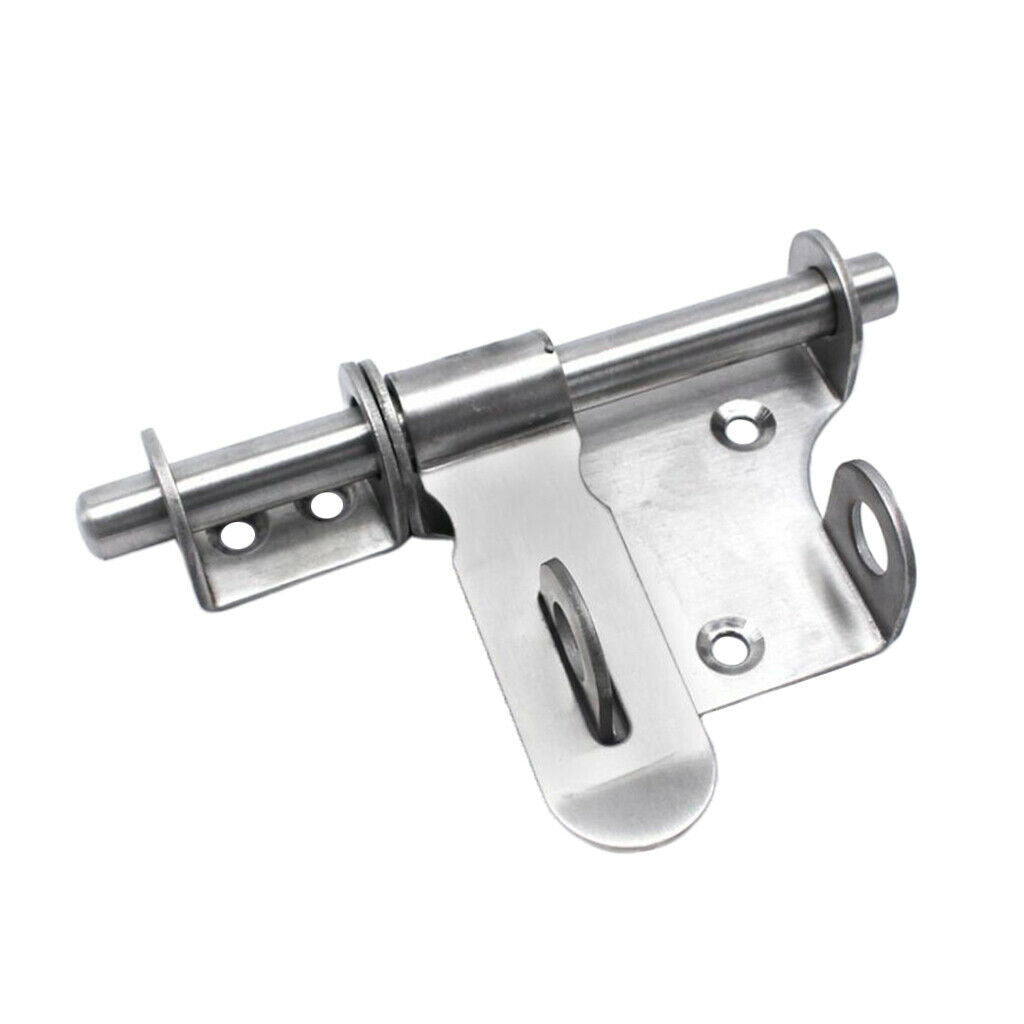 2x Stainless Steel Gate Screw Locking Safety Door Sliding Lock Sliding Surface