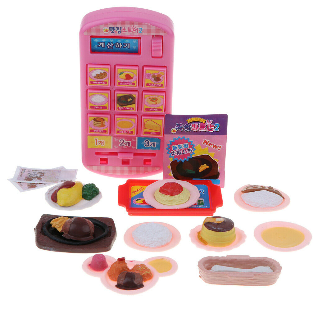 Pretend Play Food Store Set, Dessert, Food Ordering Machine, Cash and Other