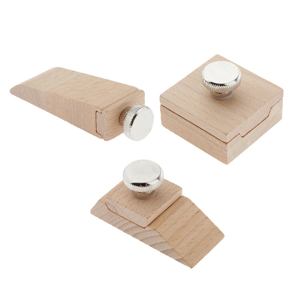 Pack of 3 Wooden Sandpaper Sanding Leather Edge Grinding Polishing Tool