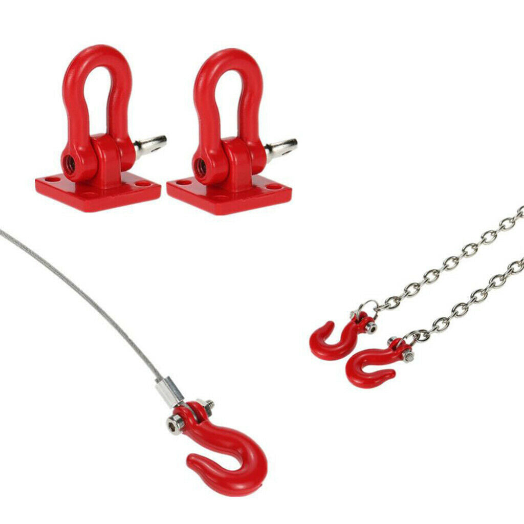 1/10 RC Car Tow Hook Trailer Chain Rope+Tire Rack Holder for Axial SCX10 D90
