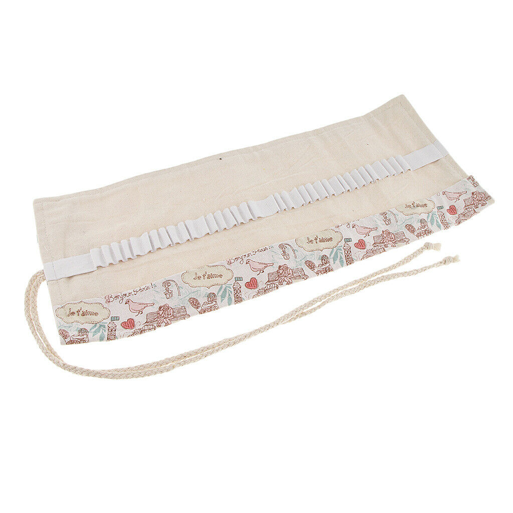 36 holes canvas roll up pencil bag pen holder holder brush