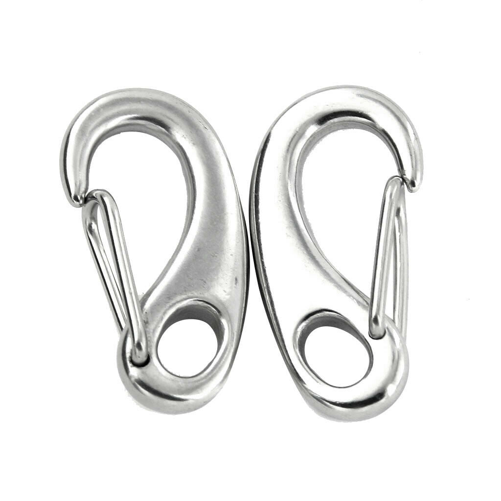 4x 50mm stainless steel locking clip snap hook for mountaineering
