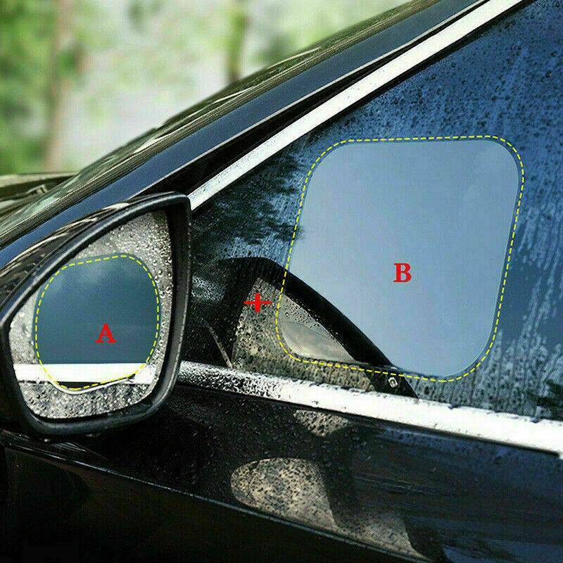 4*Car Rearview Mirror Glass Film Waterproof Anti-Fog Rain-Proof Window Membrane&