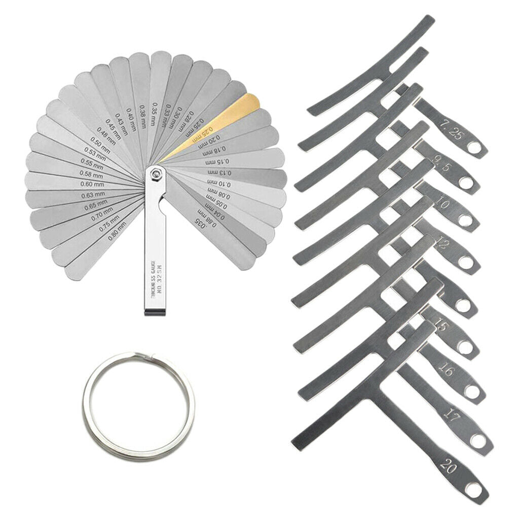 Stainless Steel 32 Leaf Feeler Guage Dual Reading Metric & SAE Radius Gauge