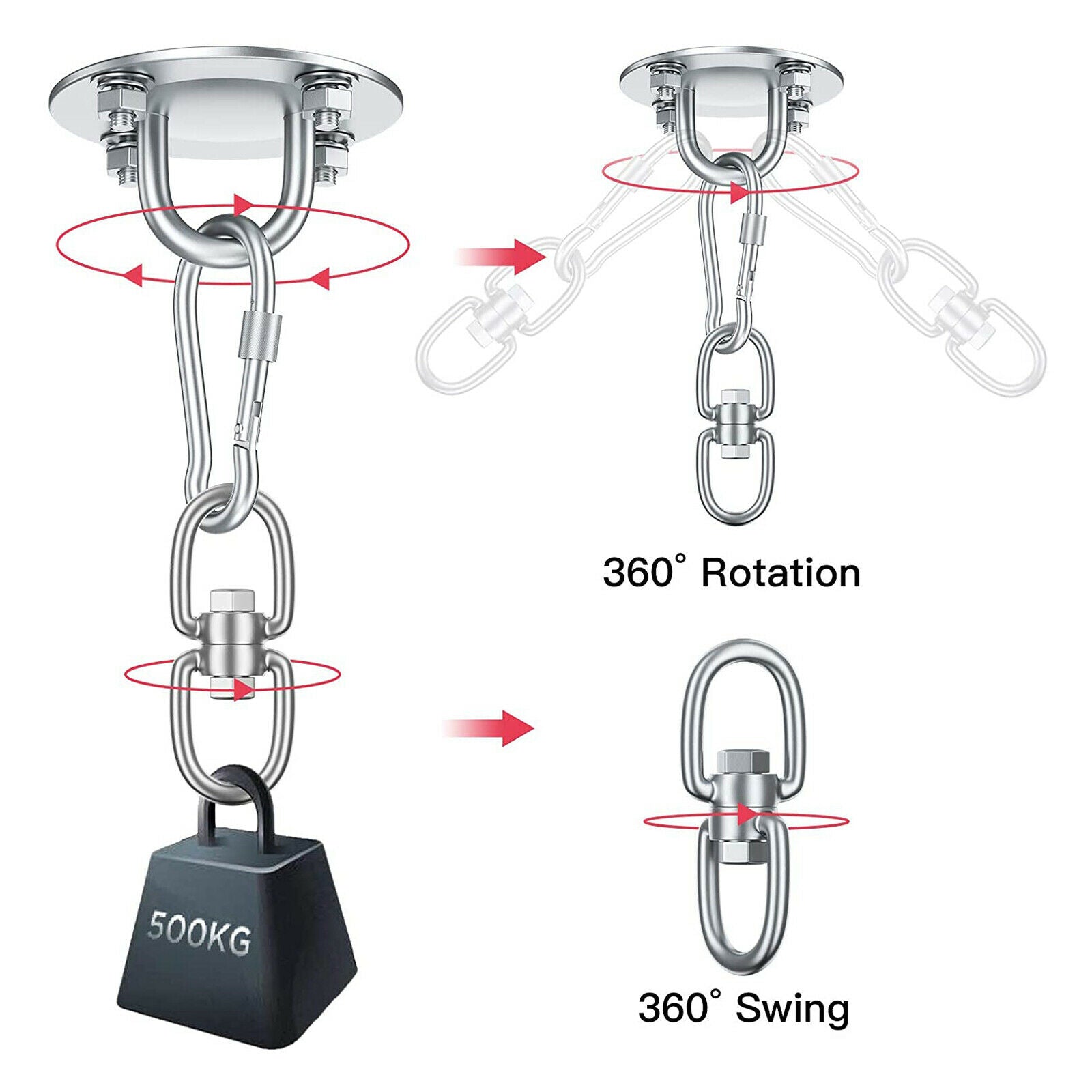 Ceiling Hook Hanging Chair 360 Â° Swing Hook Stainless Steel Ceiling Bracket
