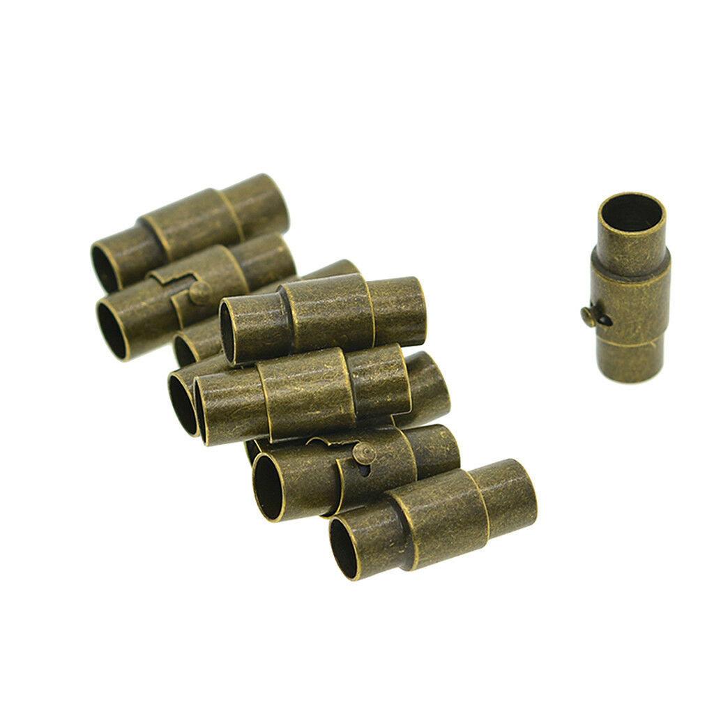10x Leather Kumihimo Bracelet Glue In Magnetic Clasps for Jewelry Making 4mm