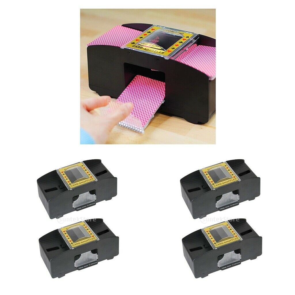 4 Piece Professional Automatic Card Shuffler Games Poker Battery Operated
