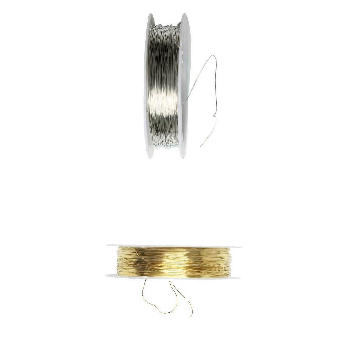 2 Rolls 22m Iron Wire Cord for Jewelry Making Wedding Flower Arranging 0.3mm