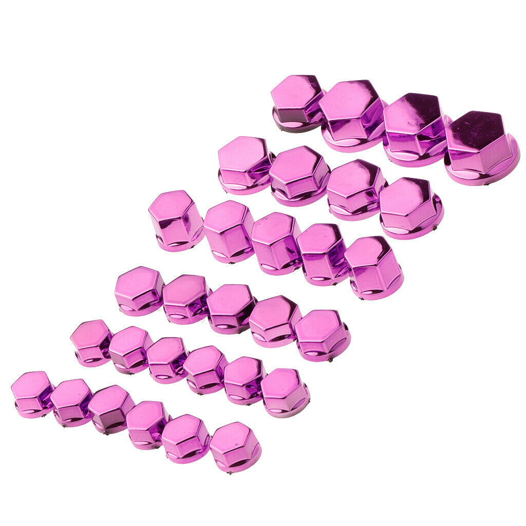 30 Pieces Motorcycle Screw Nut Bolt Cap Cover Decoration for Yamaha  Purple