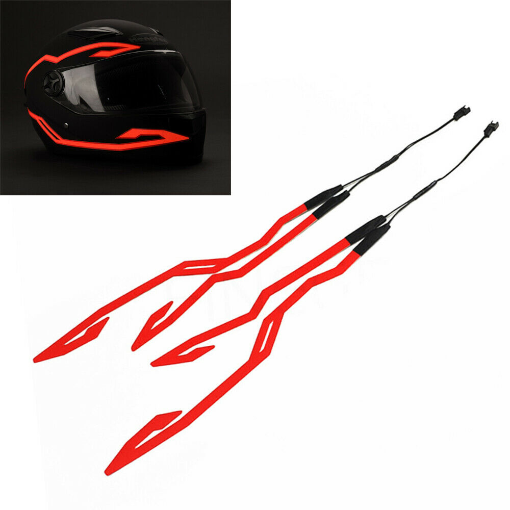 4-in-1 Motorcycle Helmet Red Flashing Light Stripe Bar Riding LED Lamp Universal