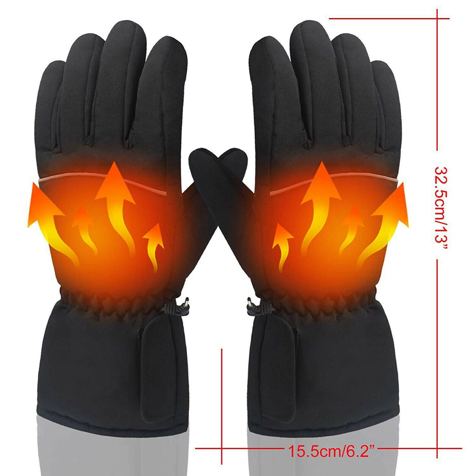 Motorcycle Electric Heated Gloves Touch Screen Winter Hand Warm Windproof No