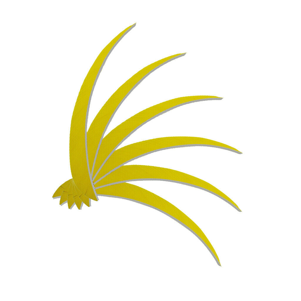 10 Pieces 5'' Drop Left Wing Feather Arrow Fletching Archery Hunting yellow