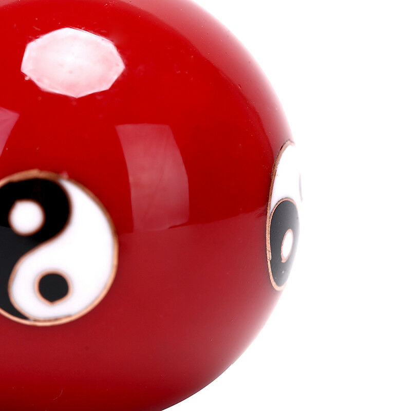 Chinese Yin Yang Health Ball Stress Relief Meditation Red Massage Tool Hand T Xz