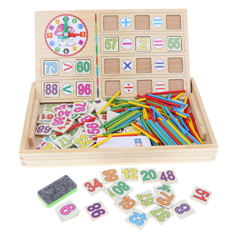 Wooden Arithmetic Learning Box Educational Montessori Materials Math Toys