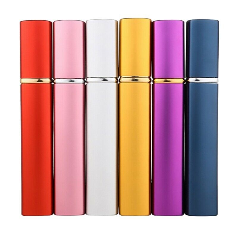 6Pcs 6-Color Metal Shell Glass Jar Perfume Bottle Aluminum Nozzle Spray RefiK2V6