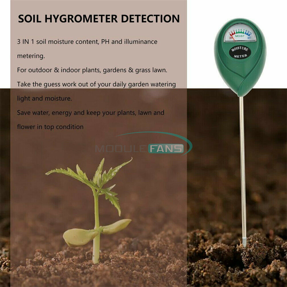 3 in1 Soil Tester Water PH Moisture Light Test Meter Kit For Garden Plant Flower