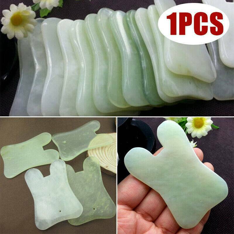 1pc Natural Guasha Facial Jade Face Body Care Gua Sha Board Massager Tool Supply