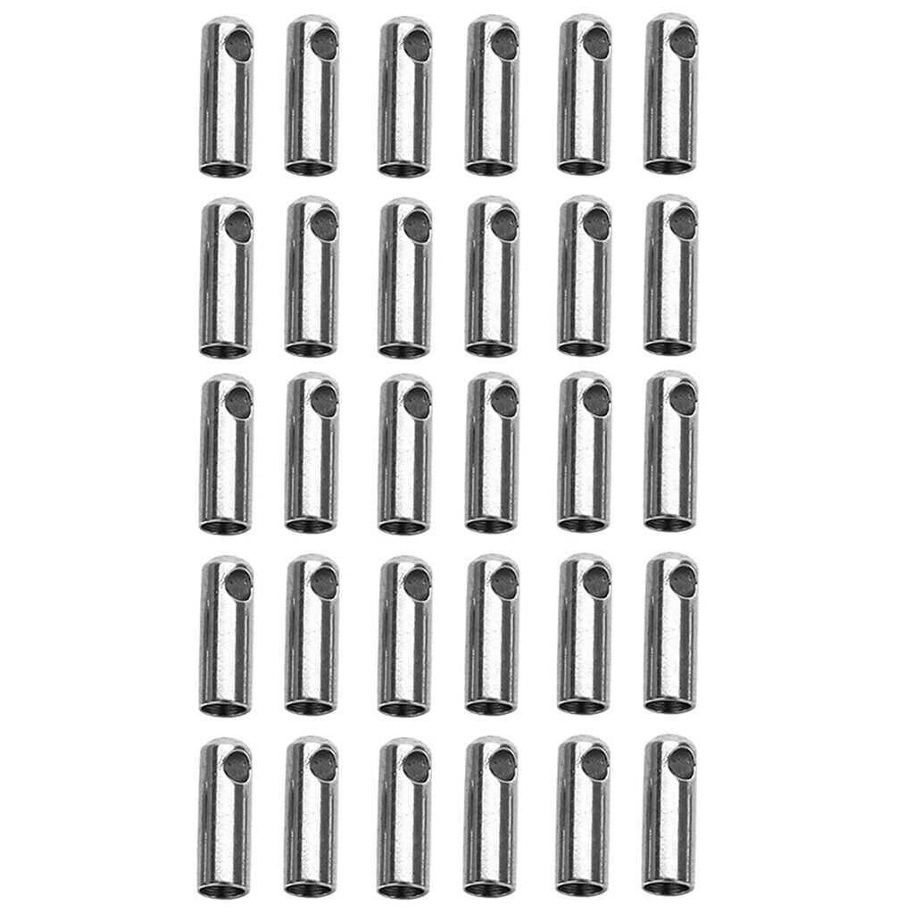 30x Stainless Steel Jewelry Clasp Leather Cord End Clasp Jewelry Making 3mm