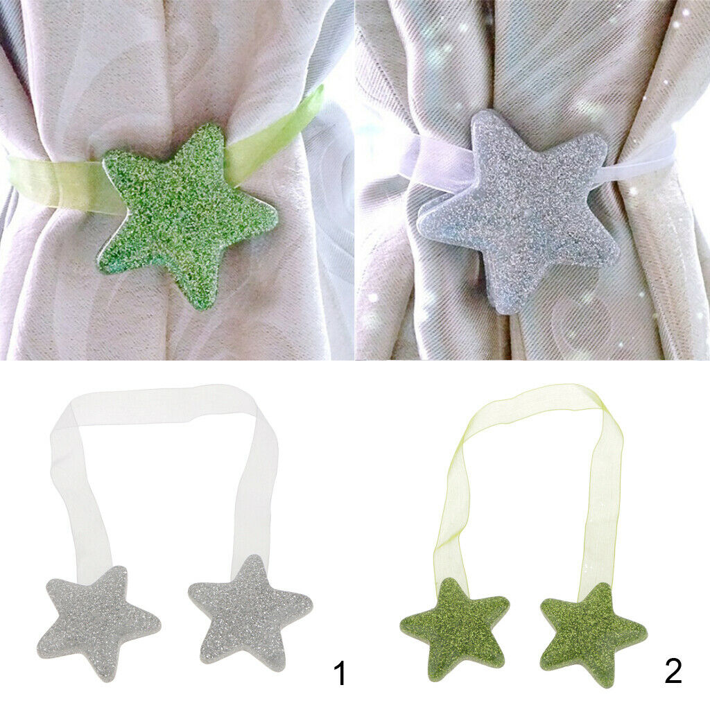 4x American European Style Star Curtain Tiebacks Holdbacks Tiers Brace Clips