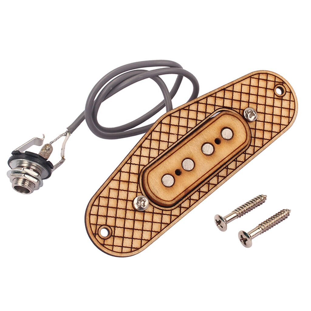 4 Poles Pickup+Surround Maple    Socket Wire For 4-String Cigar Box